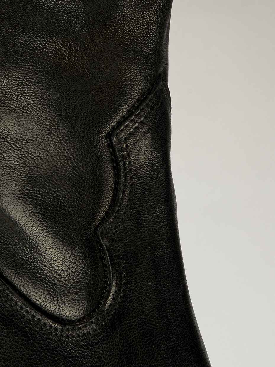 High heel boots heel 8 cm black leather