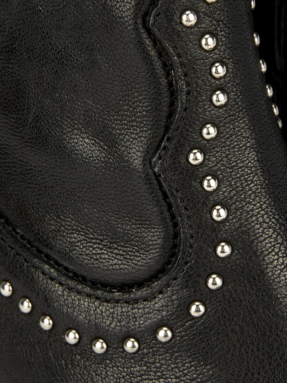 Stivale tronchetto tacco 7 cm nero pelle