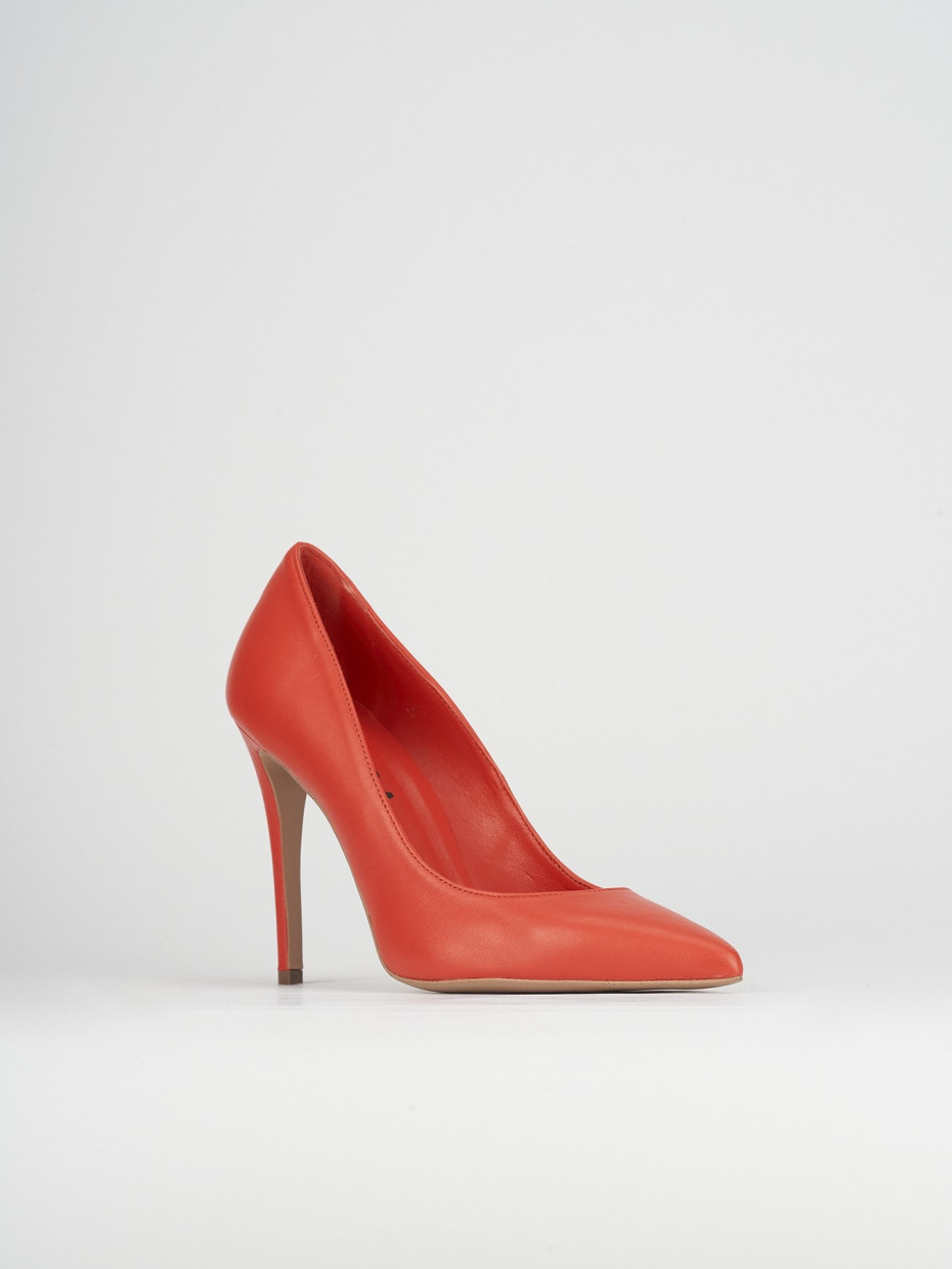 Décolleté e slingback tacco 10cm pelle arancio