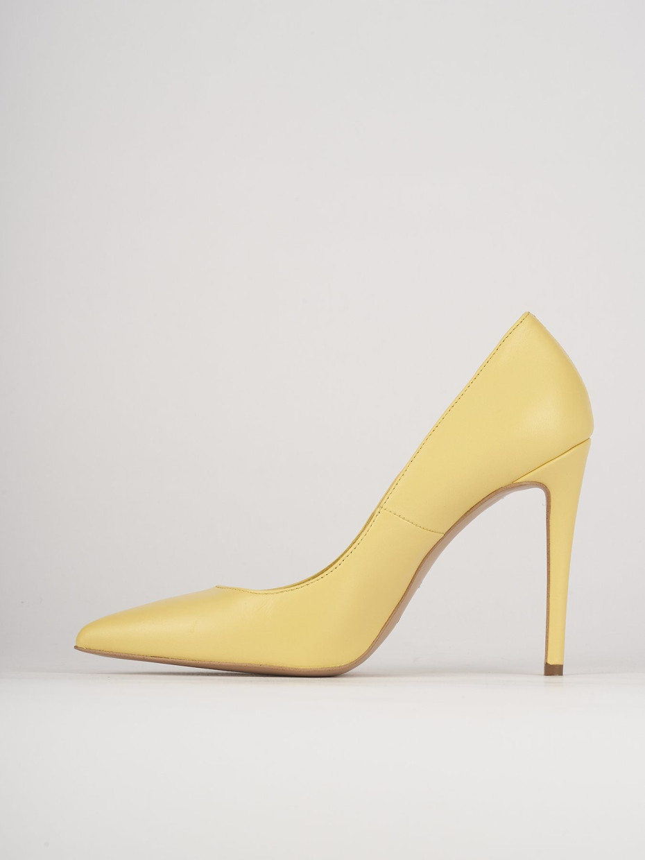 Décolleté e slingback tacco 10cm pelle giallo