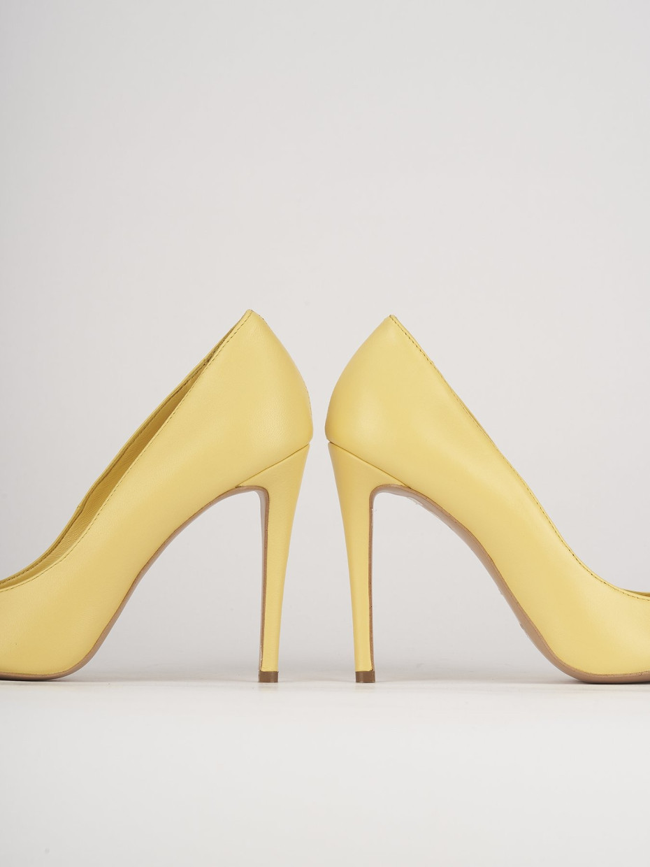 Décolleté e slingback tacco 10cm pelle giallo