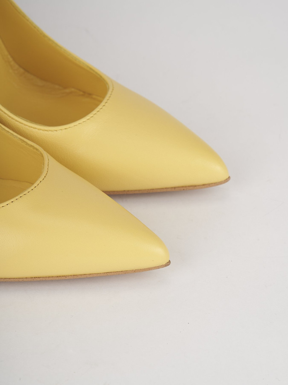 Décolleté e slingback tacco 10cm pelle giallo