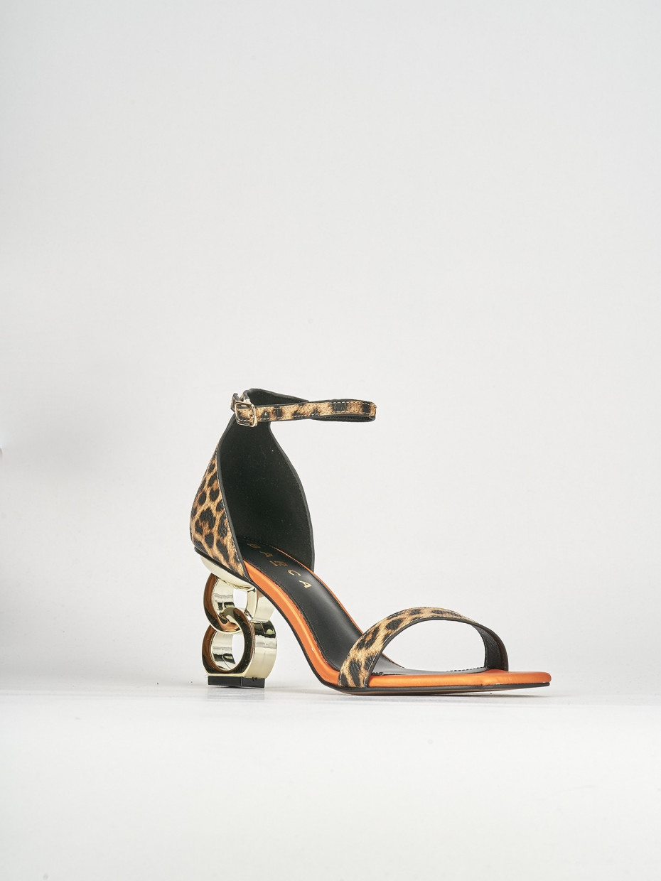 Sandali tacco 7cm pelle multicolor