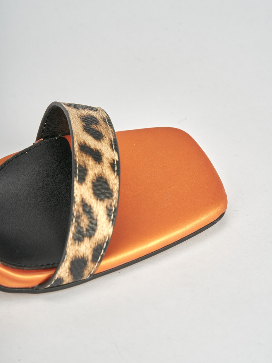 Sandali tacco 7cm pelle multicolor