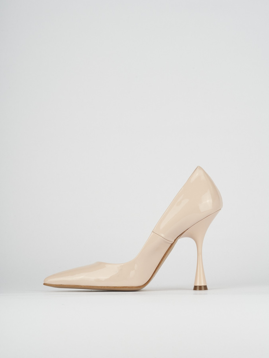 Decolte' tacco 9 cm rosa vernice