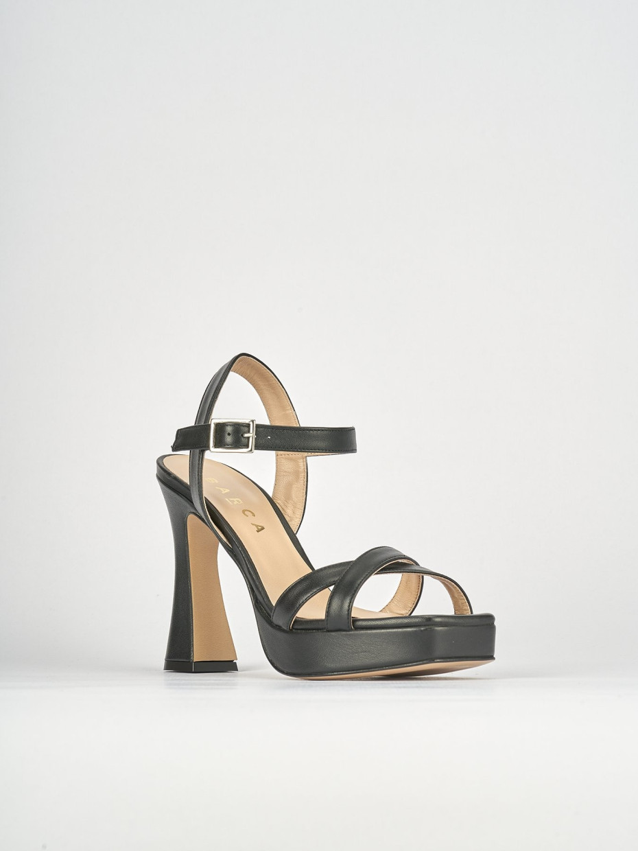 Sandali tacco 9cm pelle nero