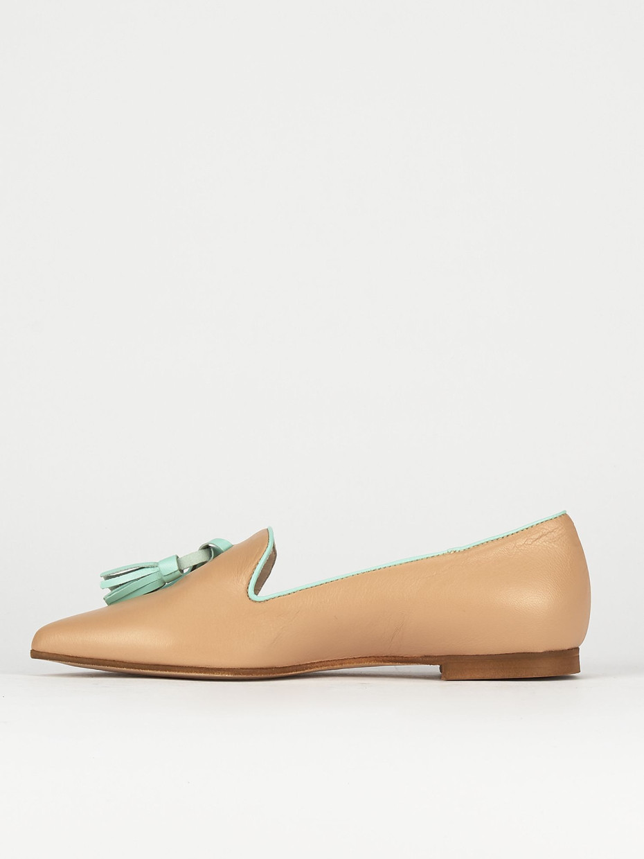 Ballerine tacco 1cm pelle beige