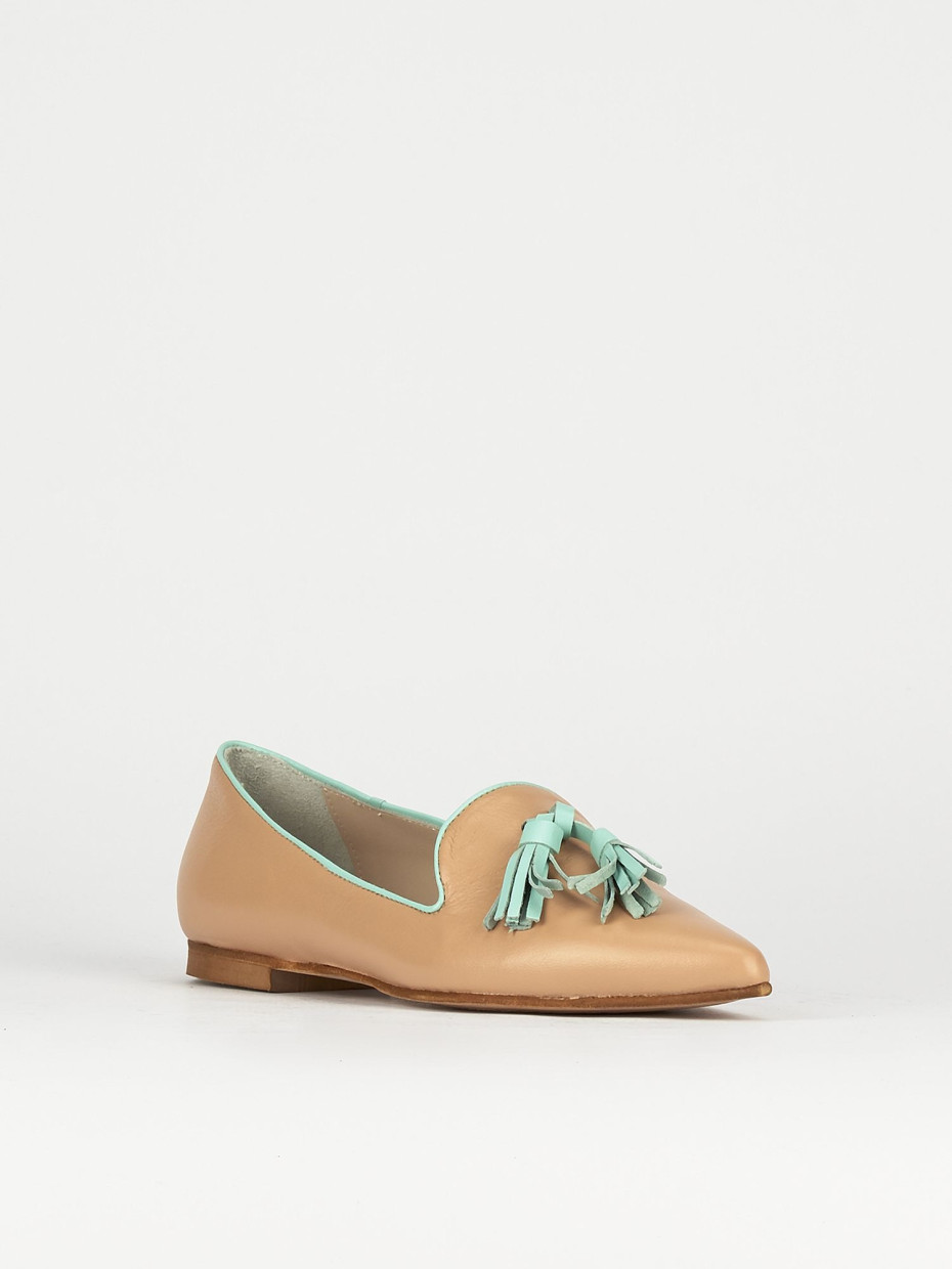 Ballerine tacco 1cm pelle beige
