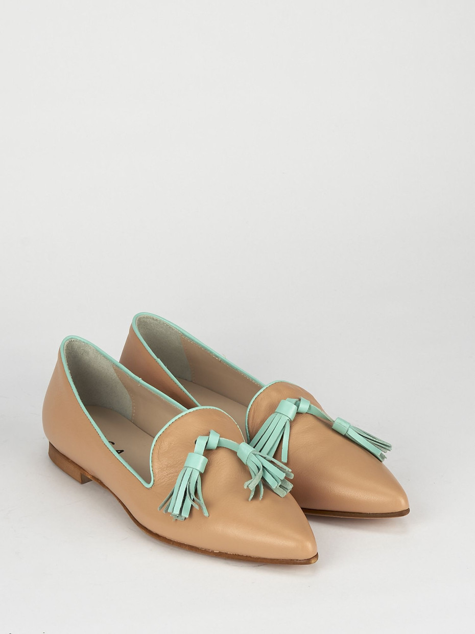 Ballerine tacco 1cm pelle beige