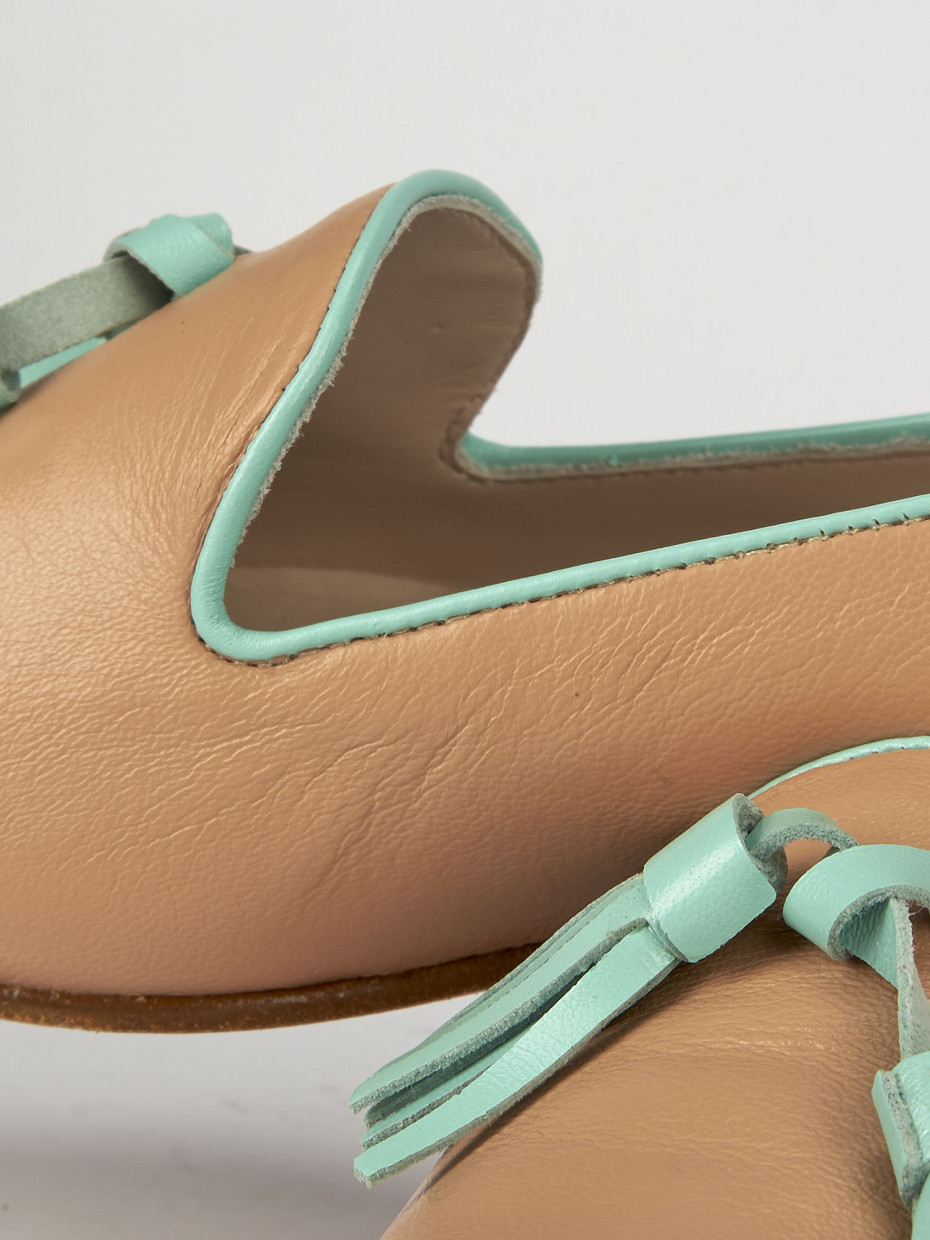 Ballerine tacco 1cm pelle beige