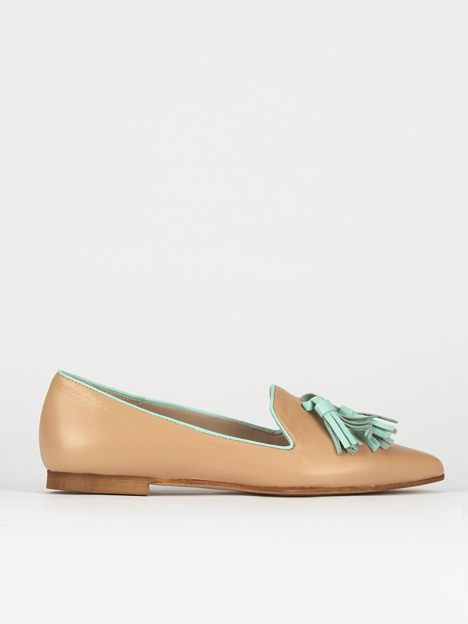 Ballerine tacco 1cm pelle beige