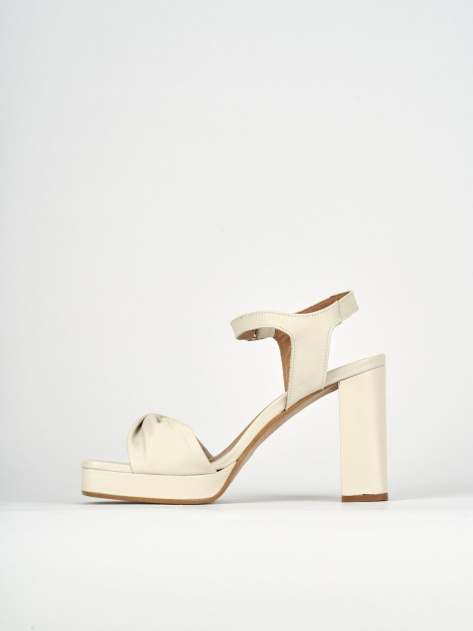 Sandali tacco 9cm pelle bianco