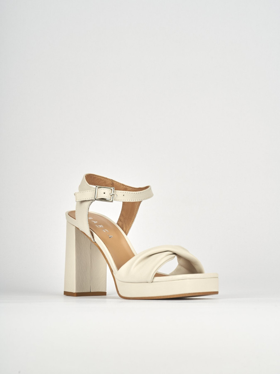 Sandali tacco 9cm pelle bianco
