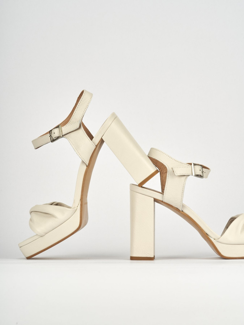 Sandali tacco 9cm pelle bianco