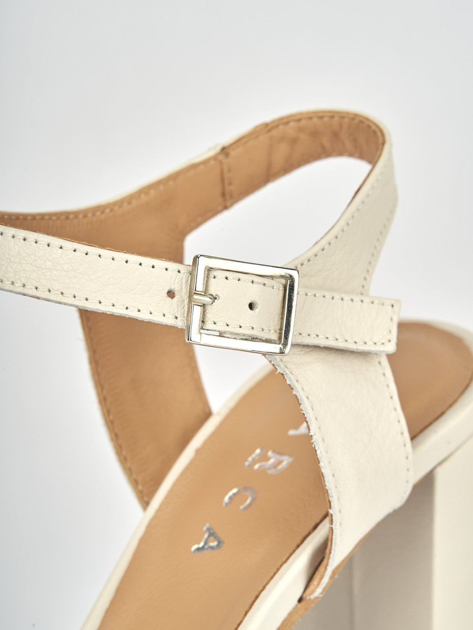 Sandali tacco 9cm pelle bianco