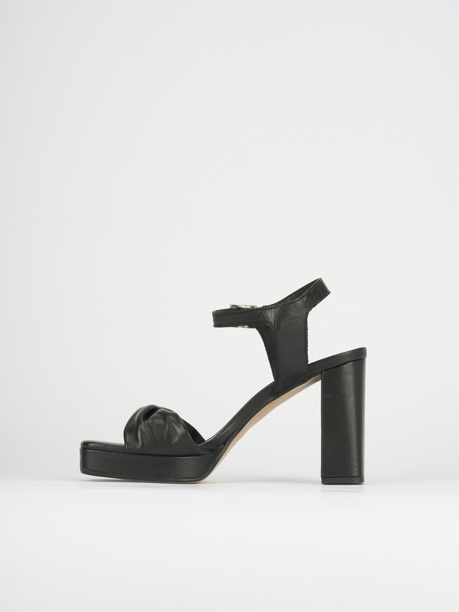 Sandali tacco 9cm pelle nero