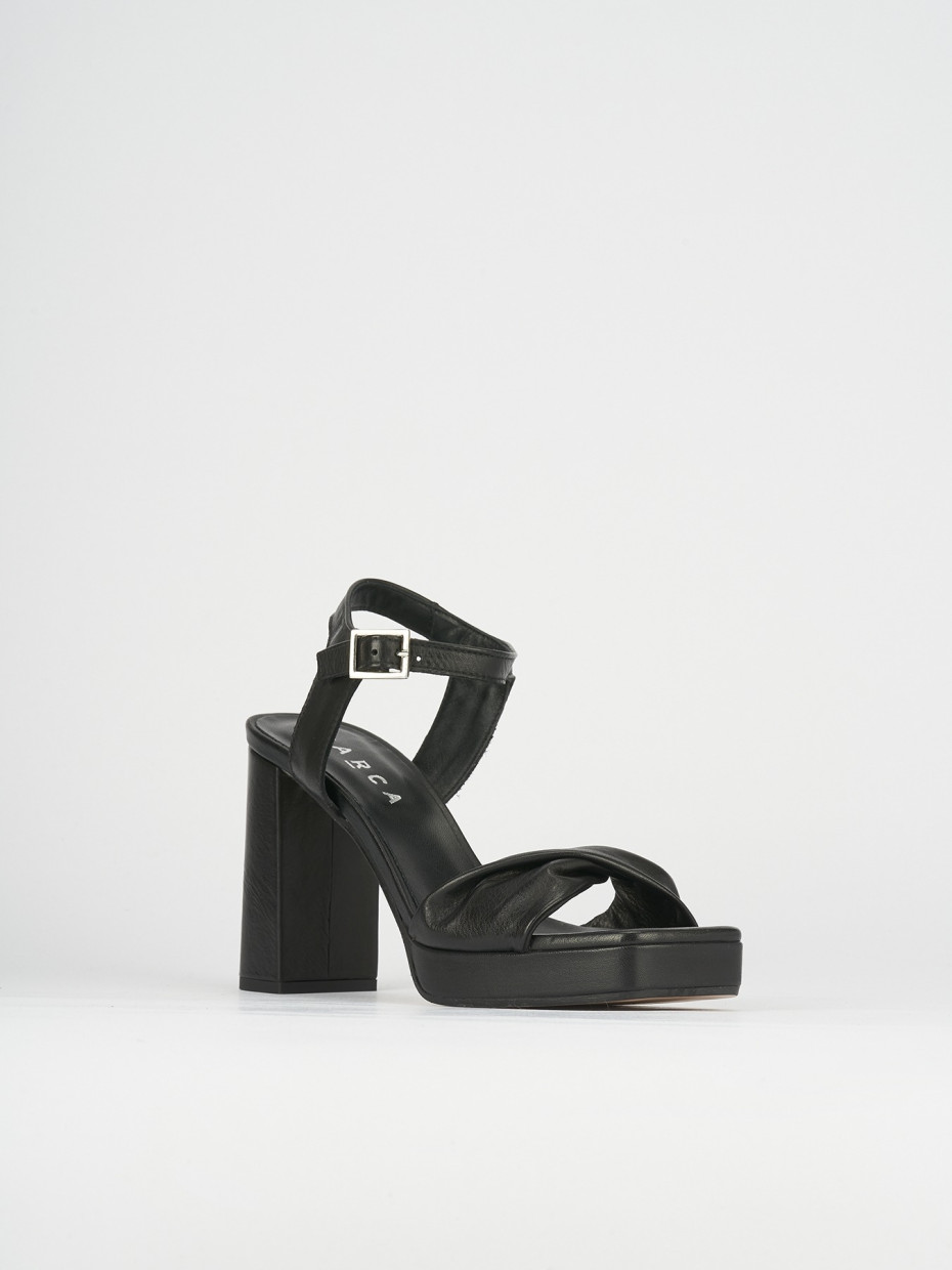 Sandali tacco 9cm pelle nero