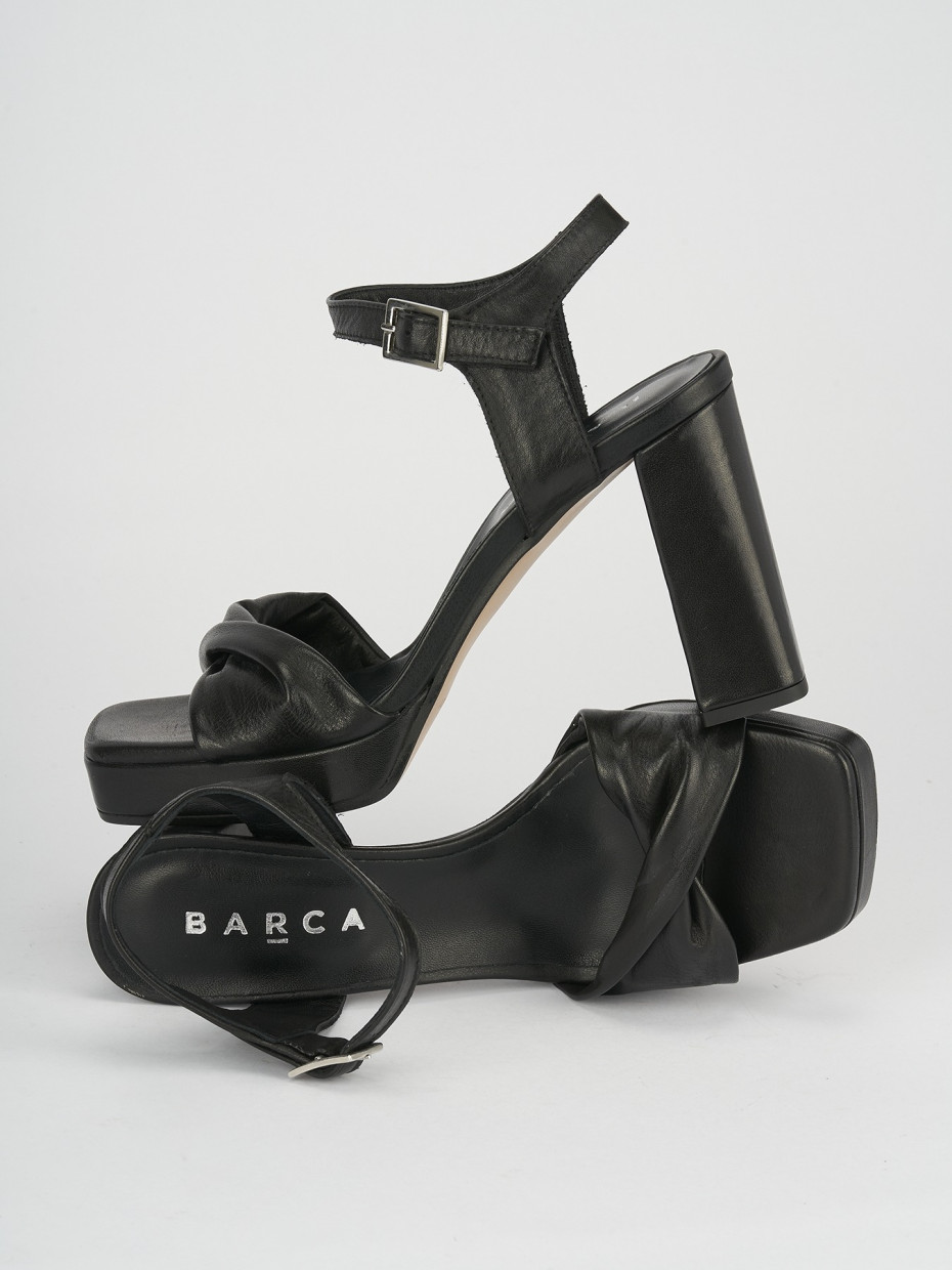 Sandali tacco 9cm pelle nero