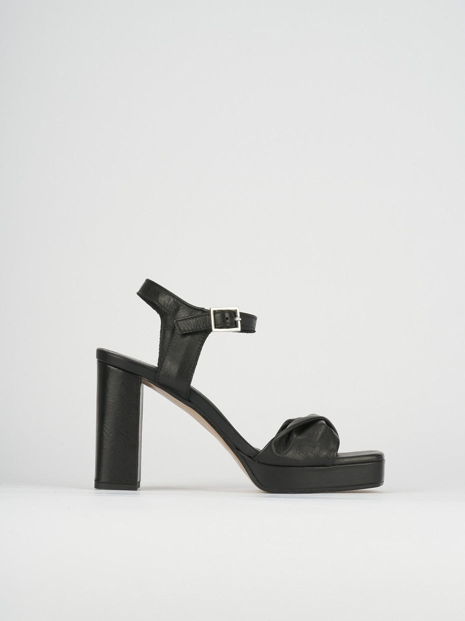 Sandali tacco 9cm pelle nero