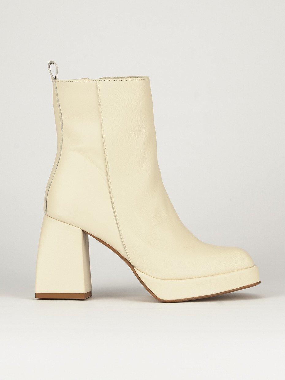 Stivaletto tacco 8cm bianco pelle Barca Stores