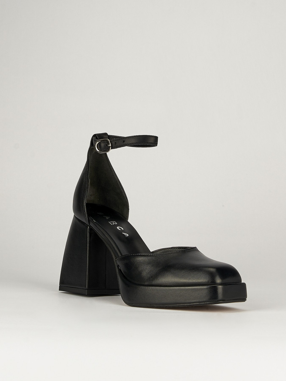 Bebe' tacco 9 cm nero pelle
