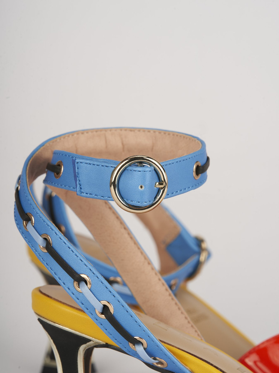 High heel sandals heel 5 cm multicolor leather
