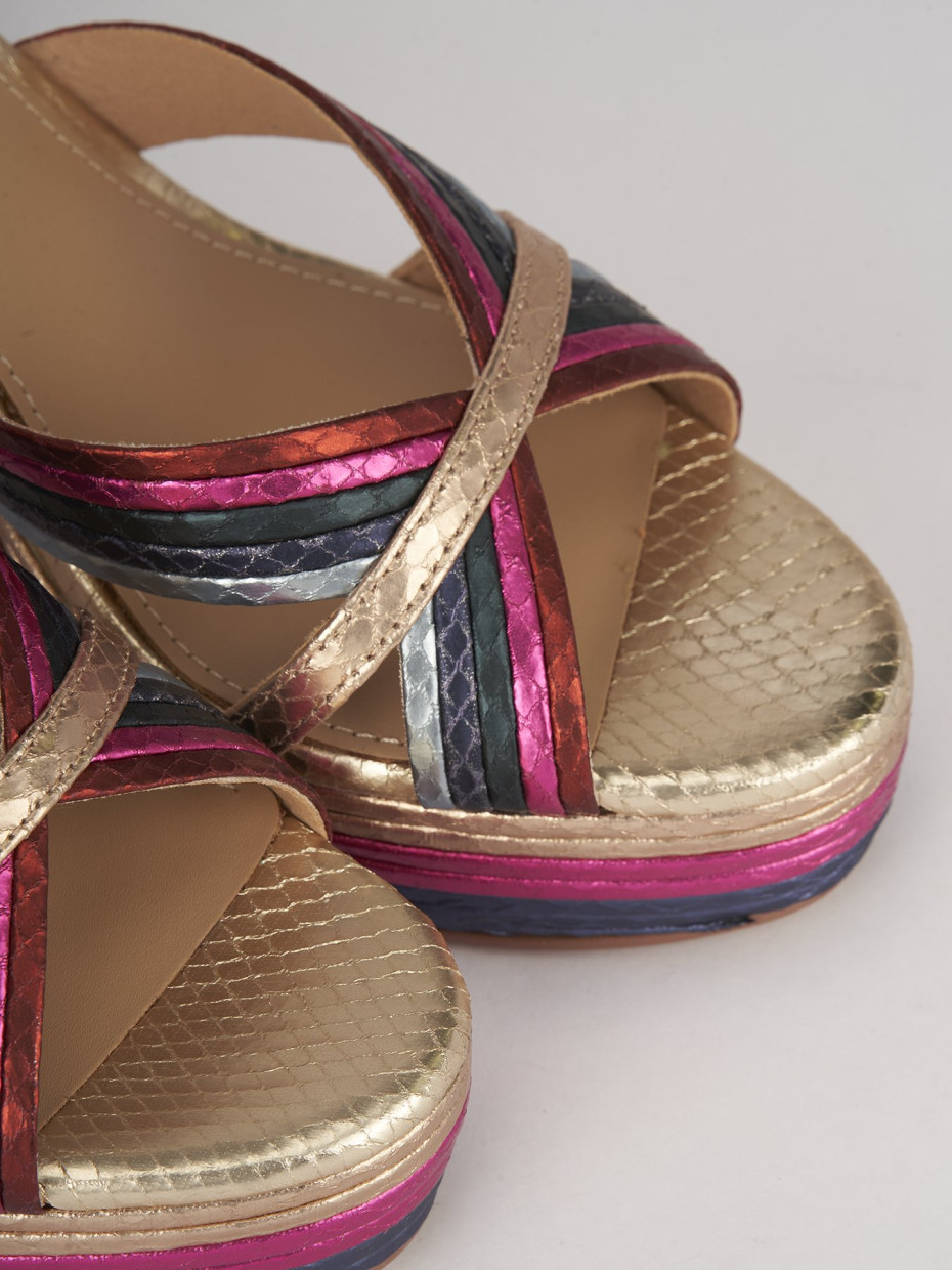 Sandali tacco 11cm pelle multicolor