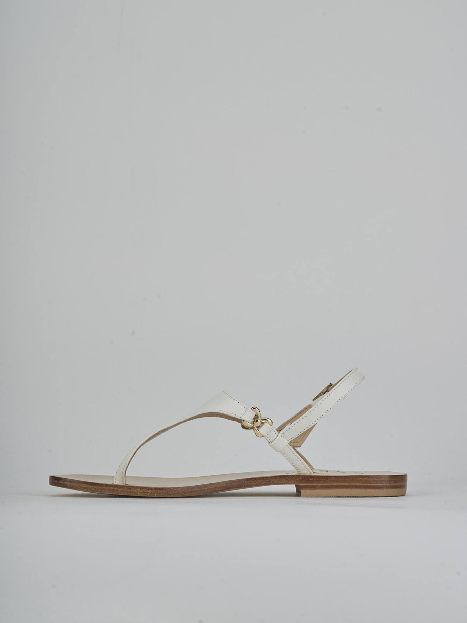 Sandalo infradito tacco 1 cm bianco pelle