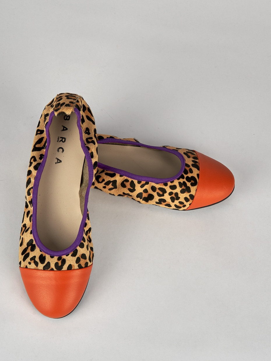 Flat shoes woman heel 1 cm multicolor leather Barca Stores