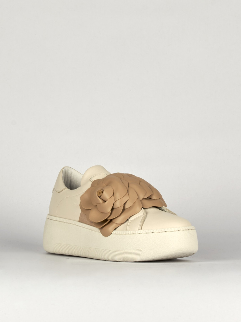 Sneakers pelle beige