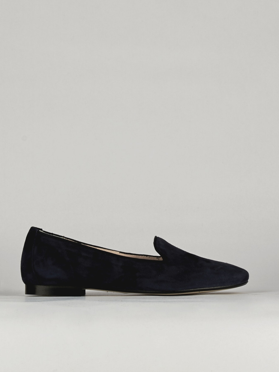 Flat shoes heel 1 cm blu chamois