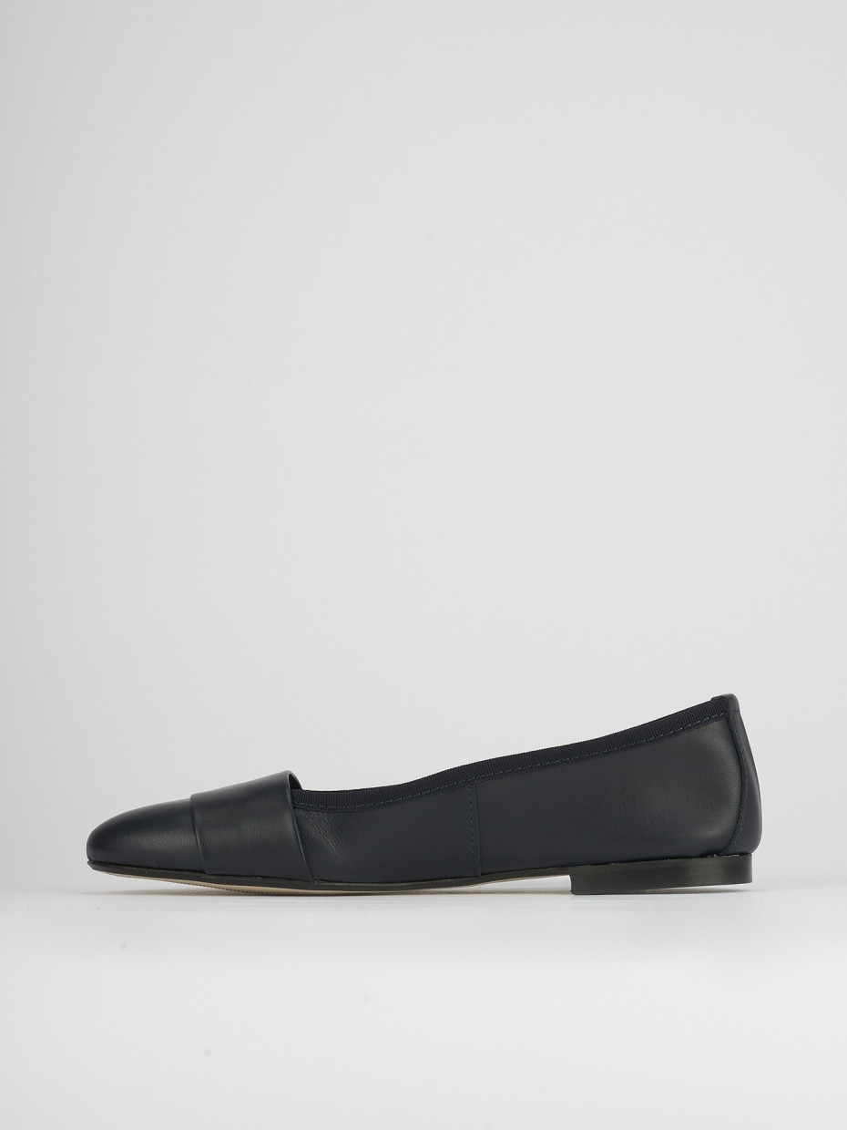 Flat shoes heel 1 cm blu leather