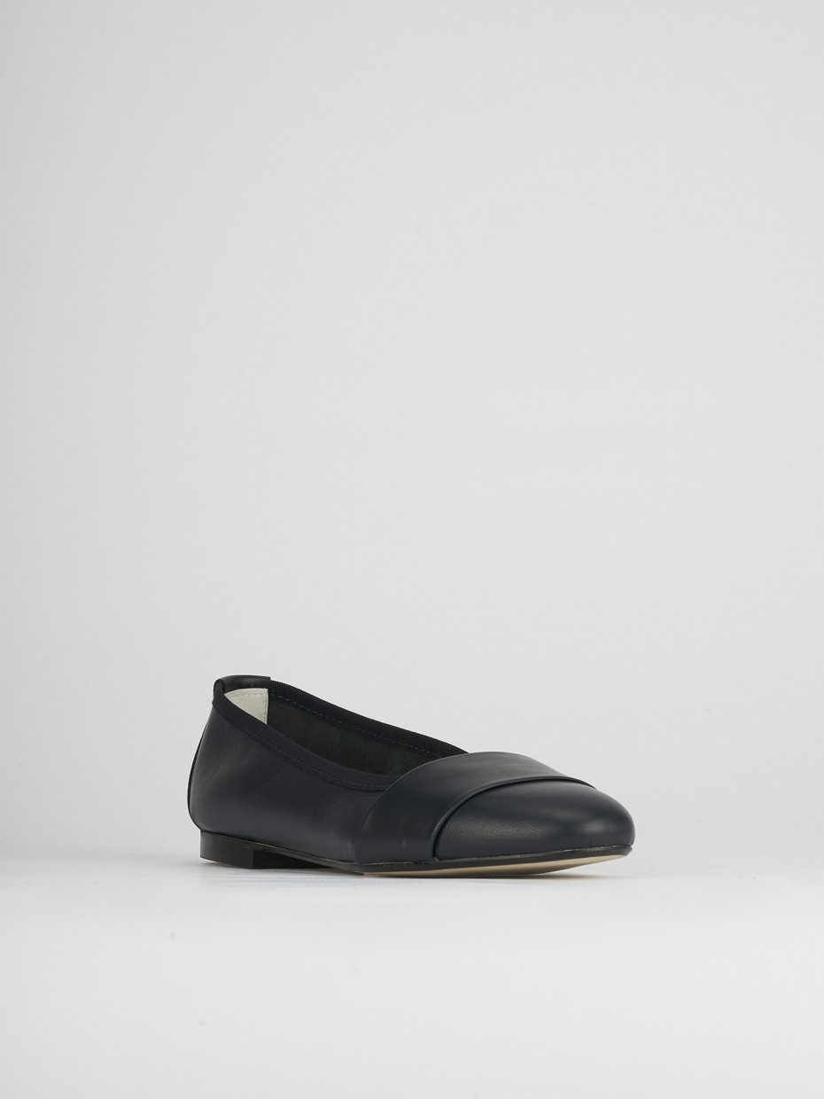 Flat shoes heel 1 cm blu leather