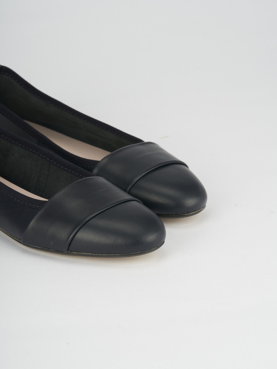 Flat shoes heel 1 cm blu leather