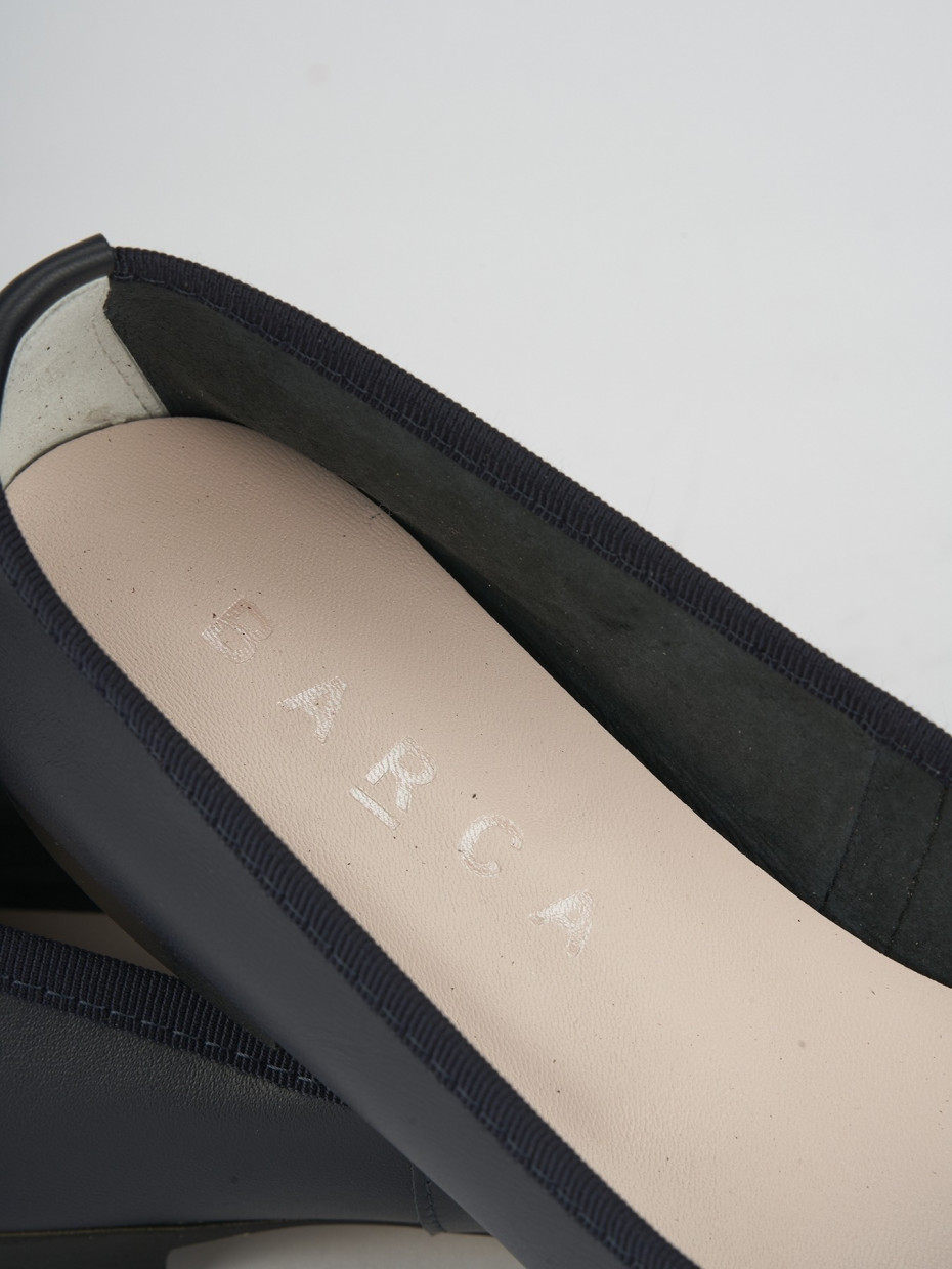 Flat shoes heel 1 cm blu leather