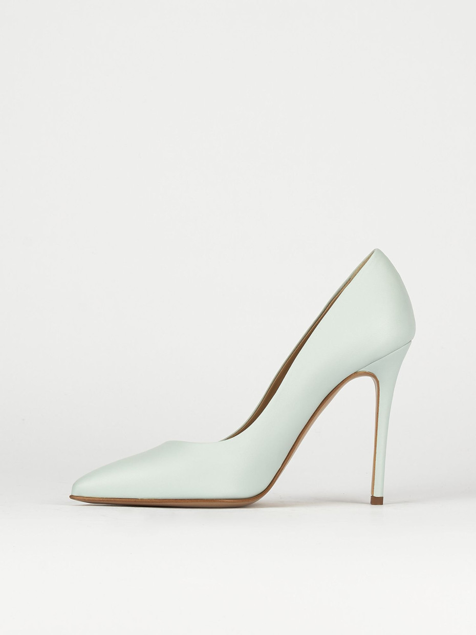 Pumps heel 11 cm light blue leather