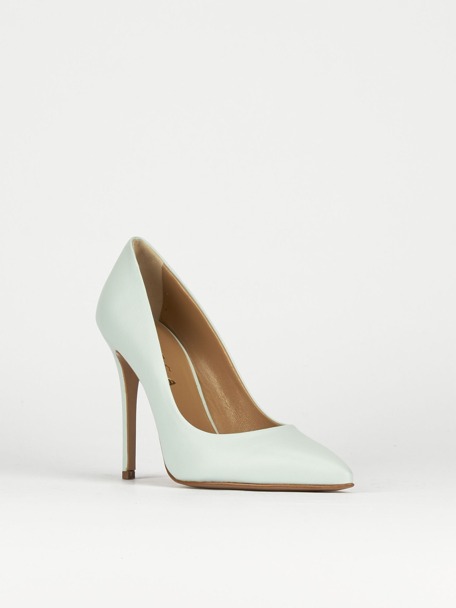 Pumps heel 11 cm light blue leather