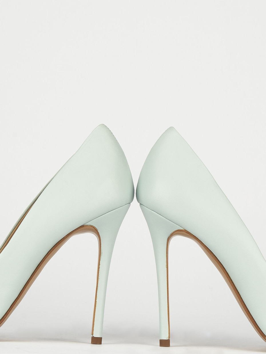 Pumps heel 11 cm light blue leather