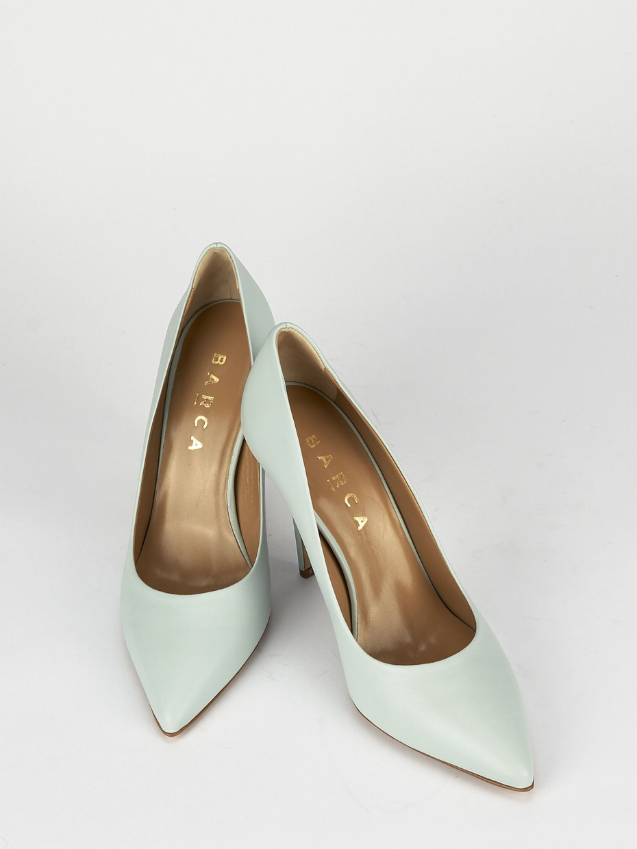 Pumps heel 11 cm light blue leather