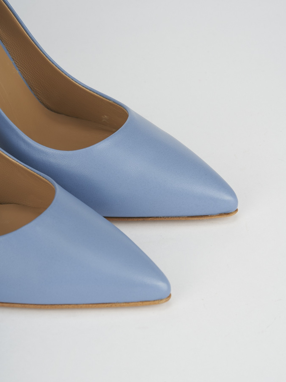 Pumps woman heel 11 cm light blue leather Barca Stores