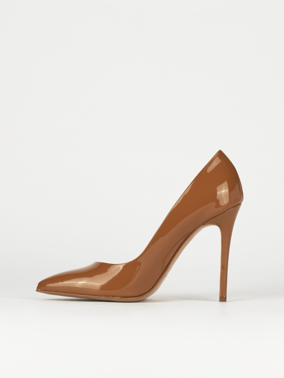 Pumps woman heel 11 cm brown varnish Barca Stores
