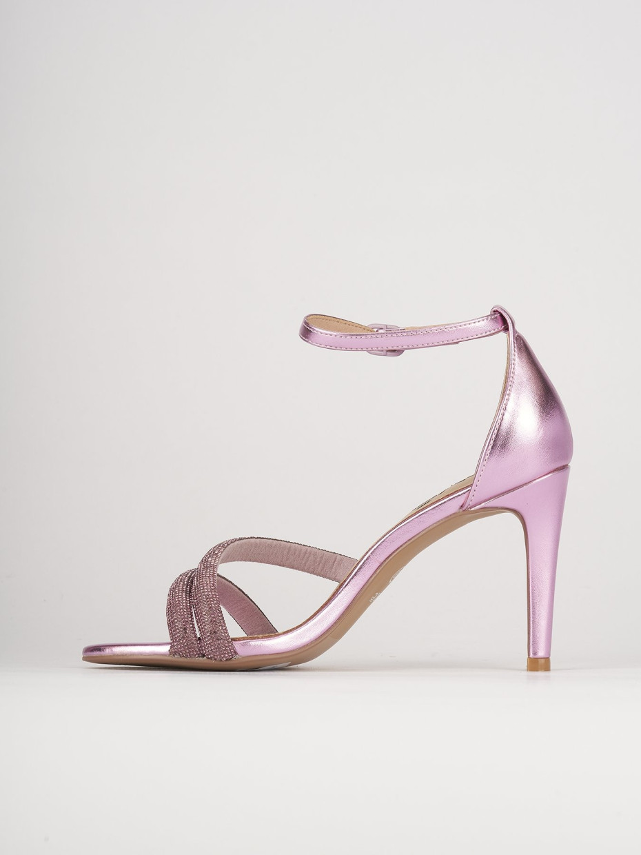 Sandali tacco 8cm pelle rosa