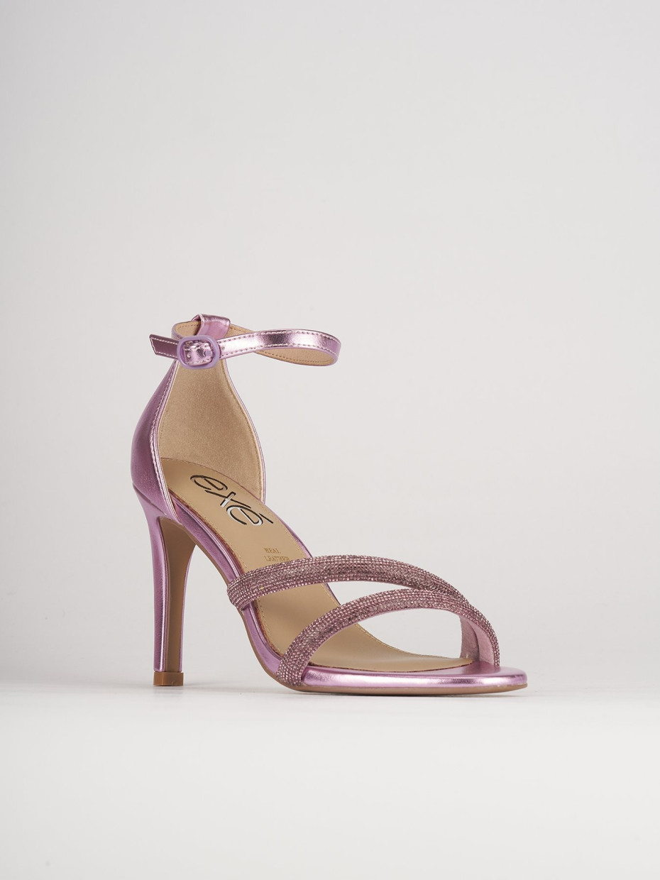 Sandali tacco 8cm pelle rosa