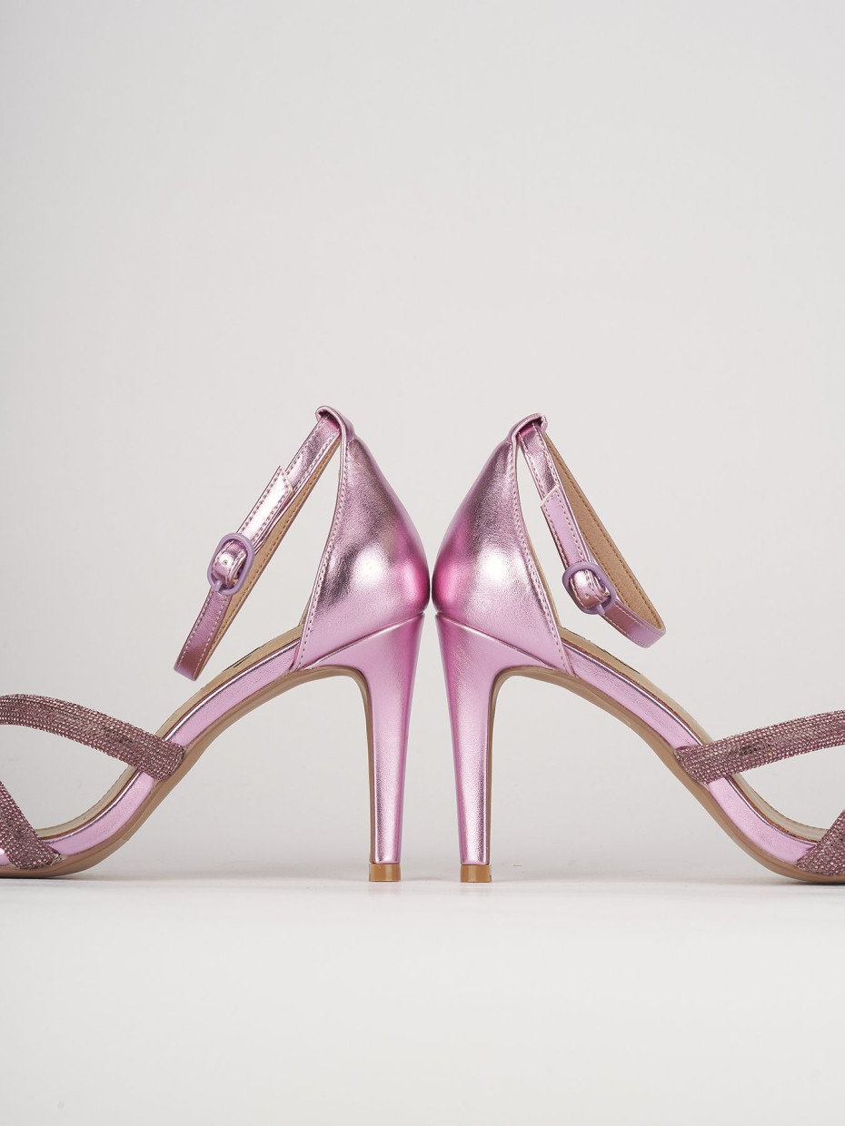Sandali tacco 8cm pelle rosa