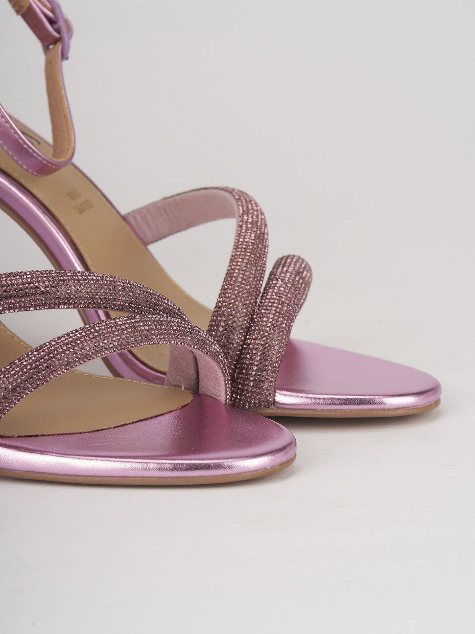 Sandali tacco 8cm pelle rosa