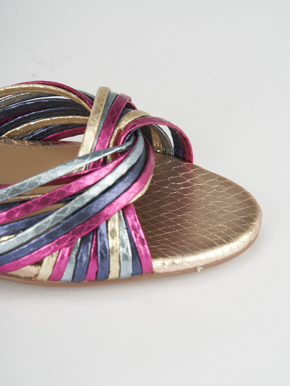 Sandali tacco 8cm pelle multicolor