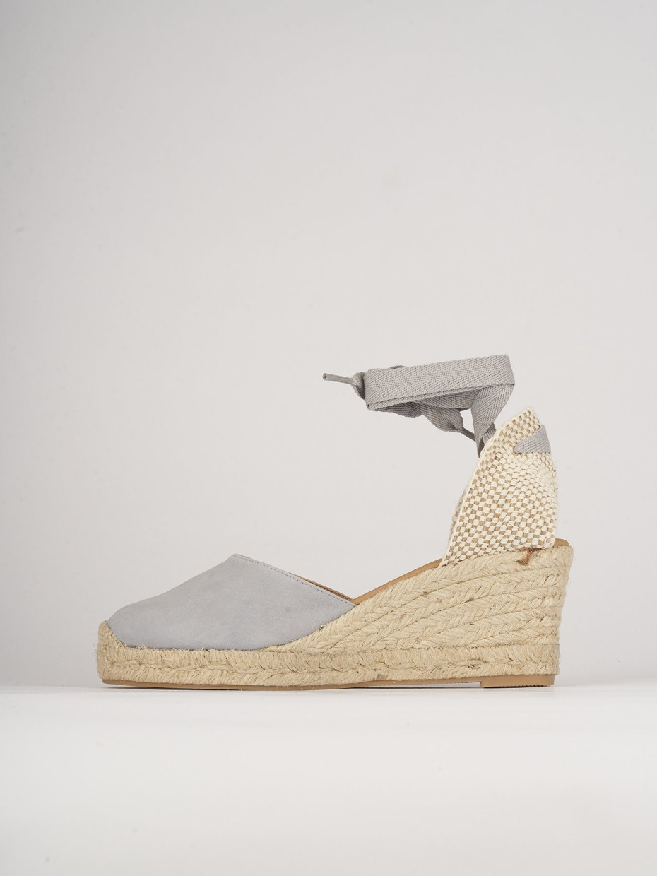 Espadrillas heel 5 cm light blue chamois