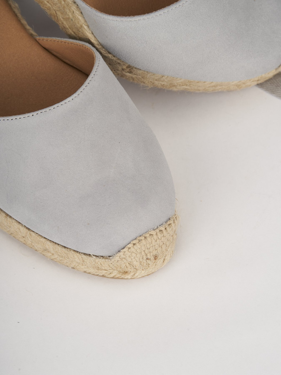 Espadrillas heel 5 cm light blue chamois