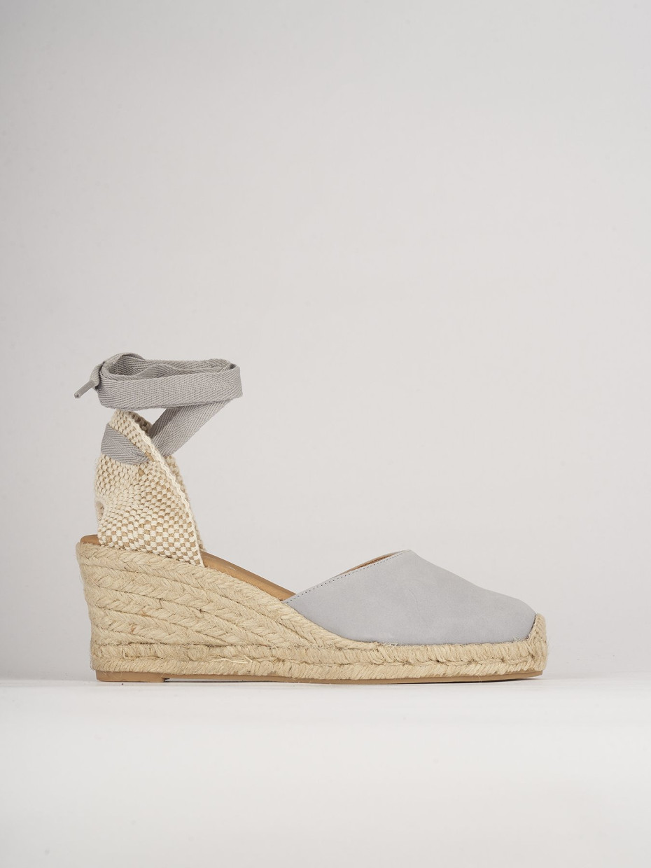 Espadrillas heel 5 cm light blue chamois