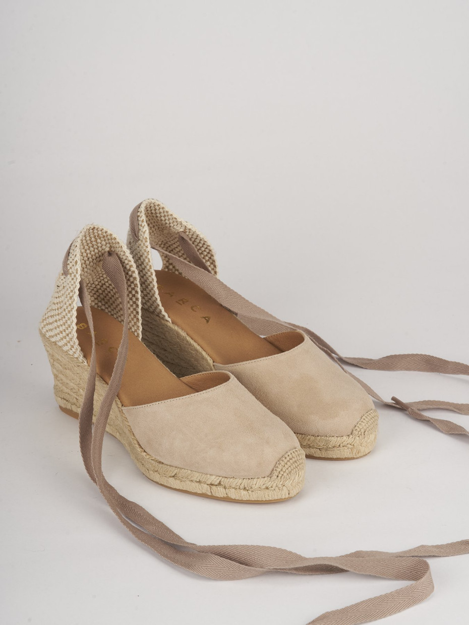 Espadrillas heel 5 cm beige chamois